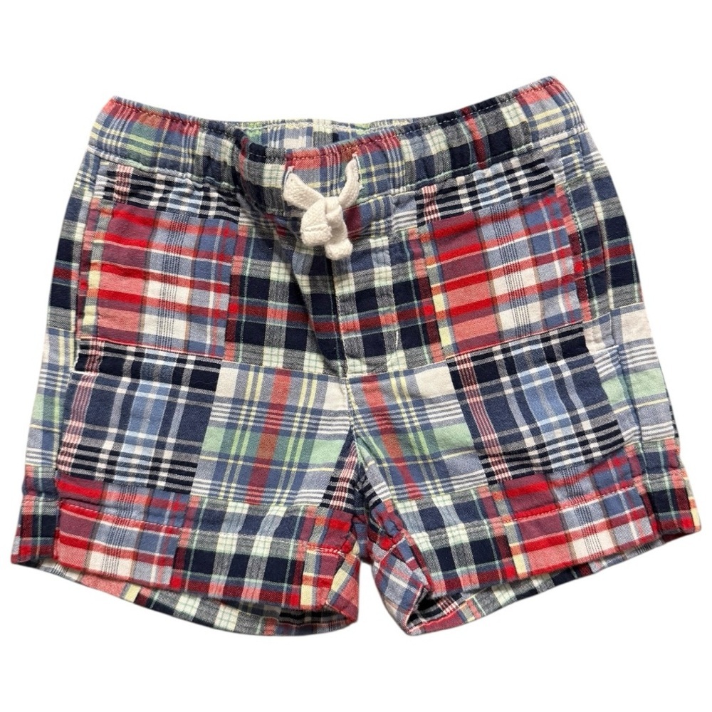 Janie and Jack Boys Plaid Shorts Size 2T Elastic Waist Cotton